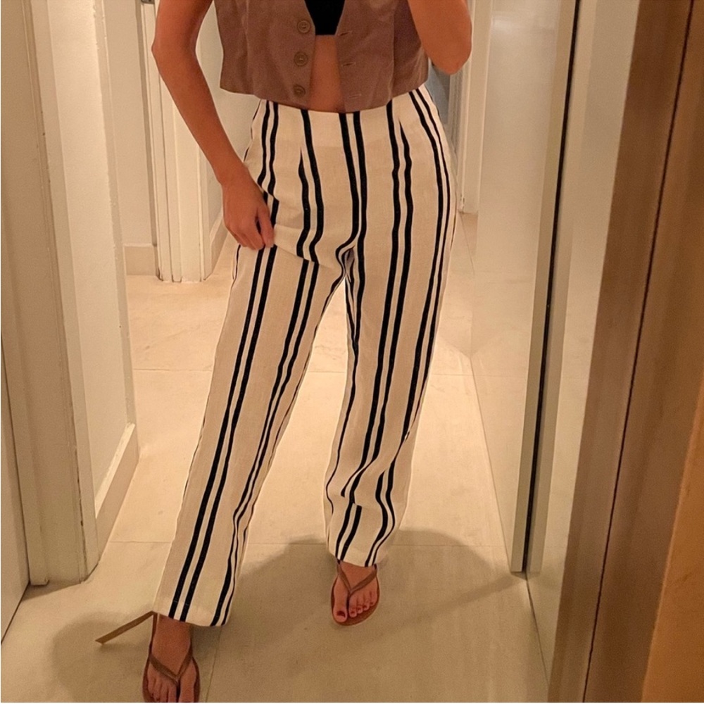 Reformation Striped Linen Pants NWT